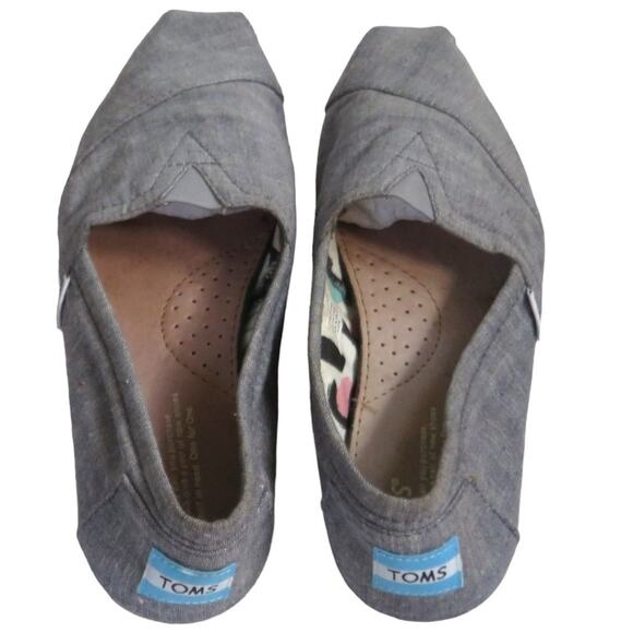 Toms Slip On Shoes Casual Flats Grey 7.5 - Picture 3 of 9